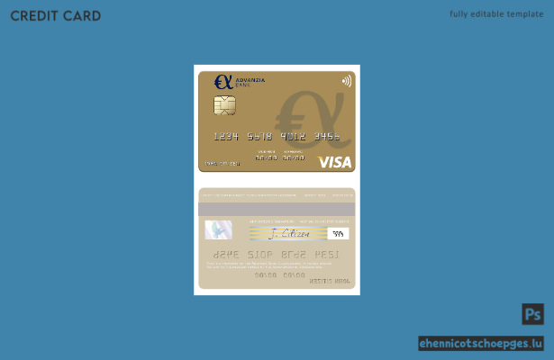 Beispielvorschau der Visa-Karte der Advanzia Bank Luxemburg